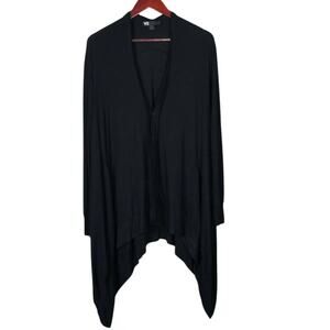 Adidas Y3 Yohji Yamamoto Black Drape Cardigan Womens Longsleeve XS